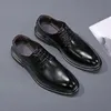 Мужские формальные туфли зашнуруют натуральные кожаные кожаные коричневые коричневые одежды обувь мужские офисные элегантные классические Sapato Oxfords