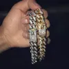 Mens Hip Hop Bling Gold Bracelets Diamentowe bransoletki biżuteria mrożona w Miami Cuban Link łańcuch Bransoletka6782054