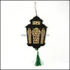 Andere feestelijke feestbenodigdheden Home Garden Eid Mubarak Ramadan houten ornament met kwast moslim isramische hanger Decor Ewe12813 Drop Delive