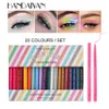 Hot Handaiyan 20 Kleuren / Lot Gel Eyeliner Potlood Kit Make Gekleurde Eye Liner Cream Pen Gemakkelijk te dragen Waterdicht Waterdicht Wit Geel Cosmetisch