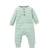 Baby Wave Jumpsuits cair 2021 crianças roupas boutique 0-18m recém-nascido criança crianças algodão mangas compridas bodysuits rastejar roupas