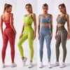 Leopard Print Yoga Set Kvinnor Fitness Kläder Seamless Sports Outfit för High Waist Legging Set Gym Passande träningskläder 210802