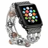 İnci Watchband Akıllı Sapanlar Apple Watch Band için Elastik Streç Kayış IWatch 7 6 5 4 3 2 1 Takı Bileklik 38mm / 40mm / 42mm / 44mm Akik Taş Watchband Bağlayıcı