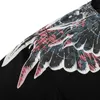 Tees Tee T-shirt Shirt s 20ss Mb New Safflower Black Wing Feather Print Short Sleeve for Men and Women