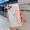 Высококачественные матовые прозрачные чехлы сотового телефона для iPhone 12 11 Pro Max X XR с запястьяным кольцом держателя Driver-Proofter двух в одном PC TPU рамка Mobilephone Case