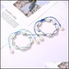 Bracelets porte-bonheur bijoux conque coquille armure à la main pour les femmes dame plage été main européenne réglable taille noeud Bracelet mode goutte Deli