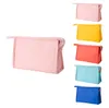 Large Capacity Makeup Bags Women PU Plain Long Organizer Cosmetic Bag Candy Color Waterproof PU Portable Toiletry Bag