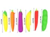 Sac à main en silicone imperméable à l'eau Sac à crayons d'étude de grande capacité pour enfants Originalité Légumes Aubergine Poivre Maïs Banane Portable 6JY Q2