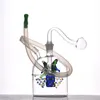 Economici mini Dab Oil Rigs Bong in vetro Turbo interno a nido d'ape Bruciatore a nafta in vetro Perc Tubi d'acqua con coppa dell'olio e tubo in silicone