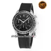 HRF Racing Cal 3330 A3330 Automatic Chronograph Mens Watch Black Texture Dial Black Rubber Edition 326 32 40 50 01 001 Pureti274i