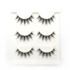 False Eyelashes 3 Pairs 3D09 Faux Mink Natural Long Fake Strip Lashes Makeup Beauty Eyelash Extension Tools