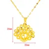 Paon Coeur Pendentif Chaîne Femmes Fille 18k Or Jaune Rempli Charme Bijoux Cadeau