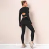 Seamles Gym Sets Leggings sportivi femminili tute Indossare abiti da corsa Tuta da allenamento fitness Camicie a maniche lunghe Reggiseno 210930