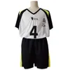 Haikyuu No.5 Akaashi Keiji No.4 Bokuto Koutarou Cosplay Uniform Korte Pruik Fukurodani Academie Jersey Sportkleding Top + Shorts Volwassene Y0913