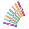 Party Favor 12pcs Slap Bracelets Silicone Snap On Wristbands Novelty Bracelet Gifts Birthday Favors(Random Color)