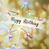 LED Flash Star Cupcake Cake Toppers Baby Shower Girl dla najlepszych urodzin Dekoracja dekoracji imprezy Dekorowanie Y200618