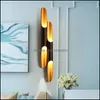 Lampada da parete Home Deco El Forniture Giardino Design moderno Delightfl Coltrane Black Gold Inclinato Light Up Down Alluminio Pipe Lights Drop Delive