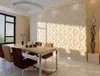 ART3D 50X50CM 3Dプラスチック製の壁パネル防音の花のデザインのステッカーホワイトリビングルームの寝室のテレビの背景（12枚のタイルのパック32 SQ FT）