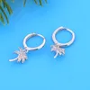 925 Sterling Silver Hoop Engring Women Jewelry Gold Palm Tree Clip Clip Mount Mound