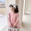 Frühling Ankunft Mädchen Langarm Prinzessin Kleid Kinder Tutu Kleider 210528
