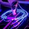 3 in 1 Fast Charger LED Flowing Light Type C Cables Quick Charging Line 2A Micro USB Cable Chargers Cord