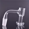 10pcs Quartz Banger Tuyau de brûleur à mazout 10mm 14mm 18mm Mâle Femelle Sans Soudure Entièrement Soudée Terp Slurper Bord Biseauté Mélangeur Quartz Clou pour Dab Rig Bong