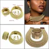 Bracelet, Earrings & Necklace Jewelry Sets Liffly African Set Fashion Choker For Women Bohemia Bracelet Statement Magnetism Button Drop Deli