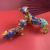 Modern Creative Painted Colorful Dachshund Dog Decoration Home Wine Cabinet Office Desktop Crafts 210804