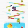Bebek Banyo Oyuncakları Duvar Vantuz Mermer Yarış Koşu Parça Sopa Banyo Küvet Çocuklar Çocuklar için Oyun Su Oyunları Oyuncak Set 210712