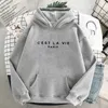 Winterbriefdruck C'EST LA VIE Hoodie Frauen Hoodies Basic Sweatshirt Coole Frauen Hoody Weiblich selbst Sudaderas Student Hoodies 210927