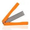 Superior Diamond Sharpeners Couteau de poche plié double face Pierre à aiguiser Pierre à aiguiser Cuisine extérieure Camping Outil Noir Orange