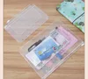 A5 / A6 / A7 Transparente Binder PVC Zipper Saco De Armazenamento 6 Furos À Prova D 'Água Papelaria Cartão Contas Bolsas Bags Sacos Escritório Viagem Portátil Documento Saco SN SN