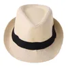 Дети 039S Пляжная соломенная шляпа Панама джазовая гангстерская шляпа на открытом воздухе Men039s и Women039s Sun Hat5486432