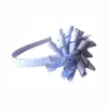 Tjej Alice Hair Band Hoop Sticks Curly Ribbons Corker Bows Flowers Korker Bowknot täckt fullt fodrad plastskola huvudband pd009