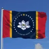 Mississippi Flagge Schnelles Verschiffen Direkte Fabrik Großhandel 3x5FTs 90x150cm USA Staat Banner Mischreihenfolge Für Hängende Dekoration Daj330