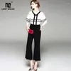 여성용 Jumpsuits rompers 도착 2021 O 넥 긴 소매 러프 레이스 바디 니스 패치 워크 패션 JumpsuitsRompers