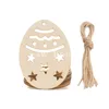 Party Supplies 10Pcs Wood Slices Easter Egg Pattern Pendant Decoration for DIY Scrapbooking Craft Wooden Drop Hanging Home Ornaments