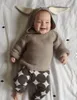 Nouveau hiver bébé pull à capuche tricoté hauts pull garçons filles enfants tricots pulls enfants vêtements gris