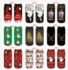 Kvinnor Flickor Strumpor Jul Rolig 3D Tryckta Unisex Novelty Men Casual Low Cut Cartoon Elk Snowman Ankle Xmas Sox Femalesock CO27 MOK1