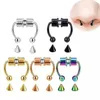 Unico a forma di U Naso Anelli Borchie Acciaio inossidabile Magnetico Non Piercing Hoop Setto Anello per donna Uomo Punk Falso Piercing Orecchio Clip Gioielli per il corpo