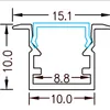 LED-Aluminium-Kanal-Eck-Set für Streifenleuchten, Küchenschrank-System mit Abdeckung und Endkappen