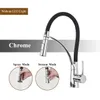 Chrome Rubber Kitchen Faucet Mixer Calting Top To Tap Hown Down Tream Tream Taps Taps Water Water مع مقبض واحد TAP245K