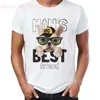 Homens camisetas Moda bonito dos desenhos animados cão gráfico letra impressa t-shirt O-pescoço de manga curta harajuku diversão casual punk top mulheres / homem