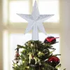 1P Albero di Natale Decorazione superiore Stelle scintillanti Ornamenti per la testa dell'albero di Natale Decorazioni per la facciata di Natale per la casa Capodanno 2020 Natal Y0730