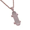 Offre spéciale Hip Hop rue Skateboard pendentif collier glacé Zircon hommes Bling Bling bijoux cadeau