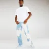 Jeans Masculino 2022 Moda Calça Jeans Estampada Tie Dye Feminina Streetwear Casual Calças Denim Soltas Vintage Reta Y2K Masculino