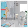 Rideau de douche imprimé dinosaure, joli bain, accessoires de salle de bain imperméables, décor de bain Y200108