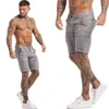 Heren Shorts Homme Zomer Elastische Taille Plaid Korte Skinny Fit Modemerk Fitness Shorts voor Mannen Casual Stretchy Chinos 211108