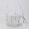 Autres fournitures de jardin Bowknot Flower Basket Romantique Petals Storage Satin Girl For Wedding Party