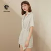 Fansilanen Sexig En Poce Jumpsuit Romper Kvinnor Kortärmad Bälte Casual Playsuit Kvinna V Neckwear Sommar Overaller 210607